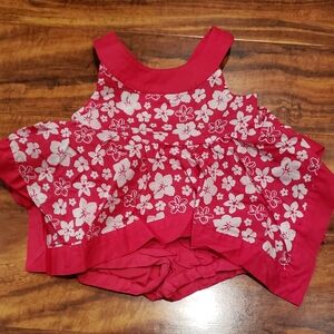 Gymboree NWT 12-18 months magenta/white tropical handkerchief two-piece set